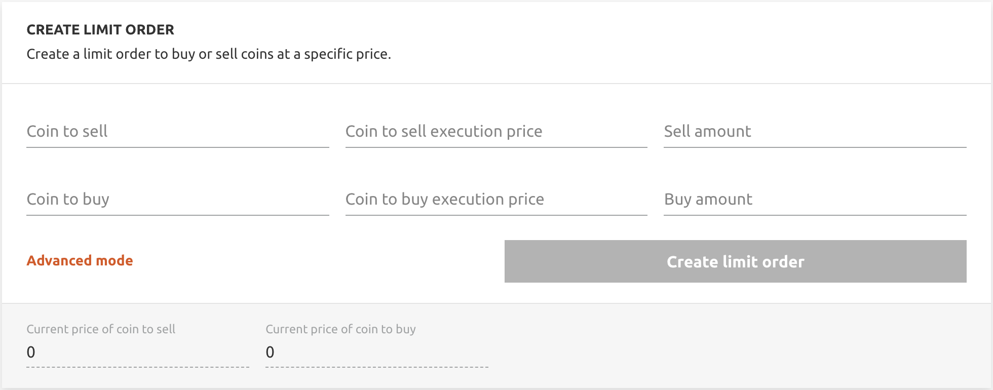 how to create limit order